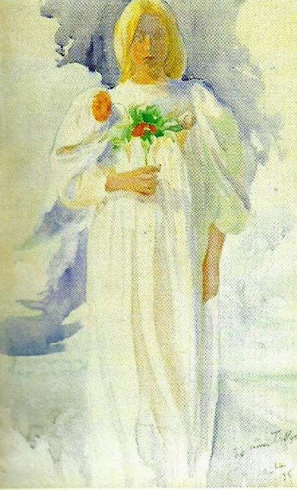 Carl Larsson bonens angel oil painting image